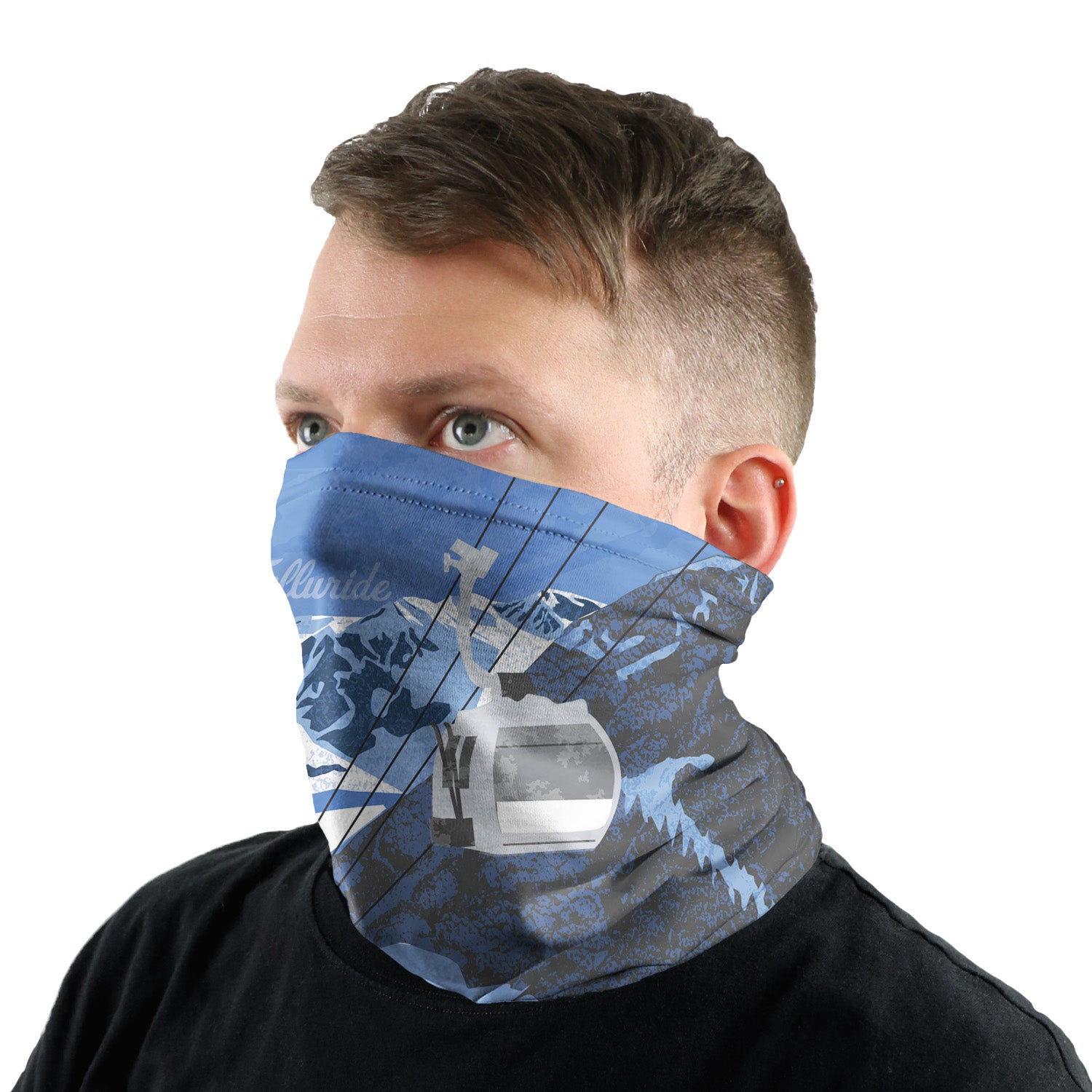 Telluride Abstract Neck Gaiter - Male Face - Knotty Tie Co.