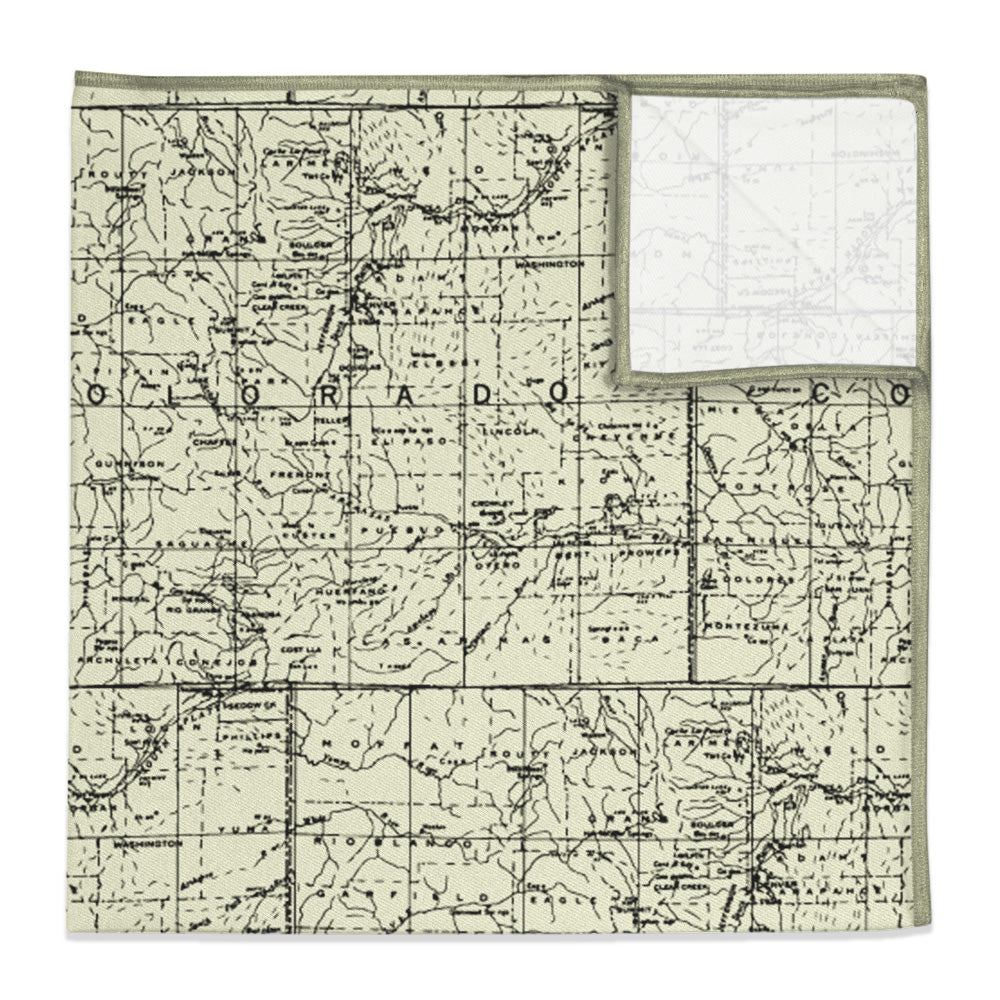 Colorado Map Pocket Square - 12" Square -  - Knotty Tie Co.