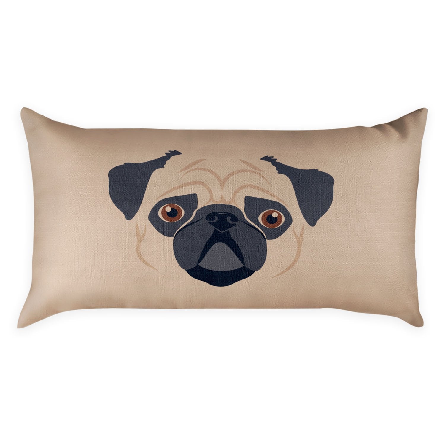 Pug Lumbar Pillow - Linen -  - Knotty Tie Co.