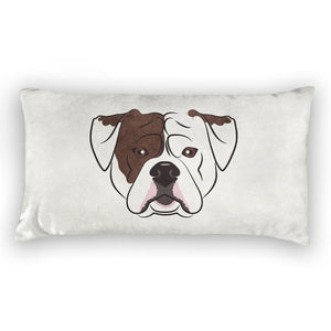 American Bulldog Lumbar Pillow - Velvet -  - Knotty Tie Co.