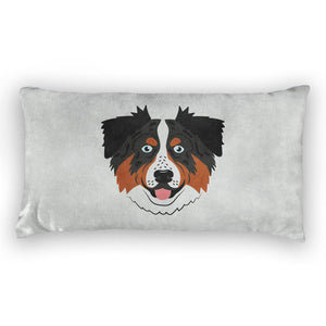 Australian Shepherd Lumbar Pillow - Velvet -  - Knotty Tie Co.
