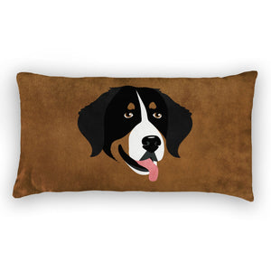 Bernese Mountain Dog Lumbar Pillow - Velvet -  - Knotty Tie Co.