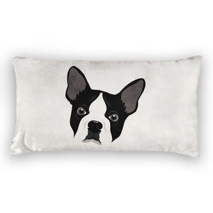 Boston Terrier Lumbar Pillow - Velvet -  - Knotty Tie Co.