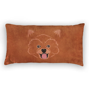 Pomeranian Lumbar Pillow - Velvet -  - Knotty Tie Co.