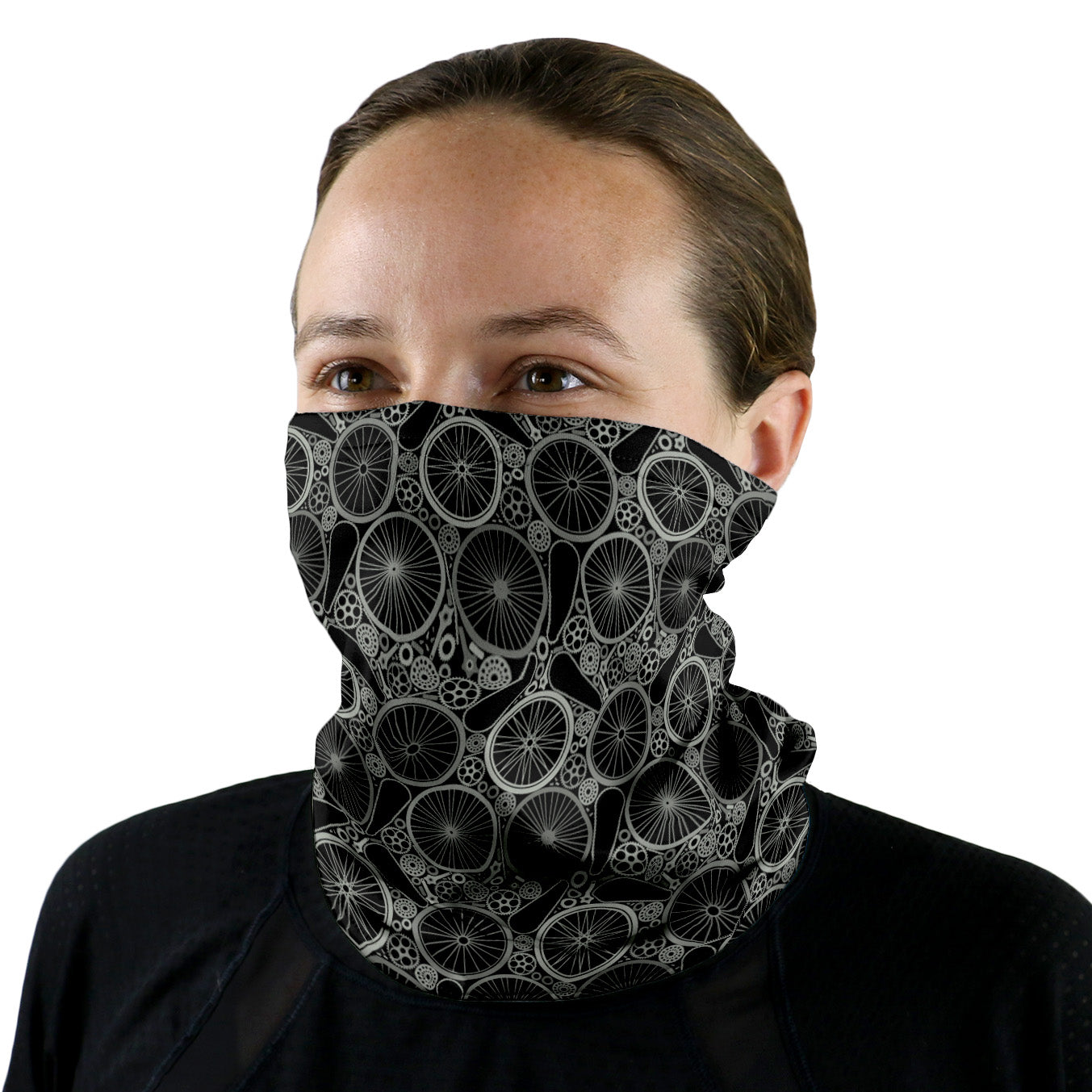 Bike Parts Neck Gaiter - Female Face - Knotty Tie Co.