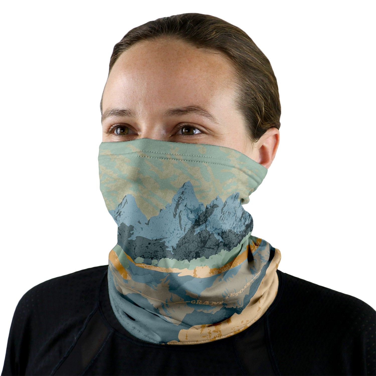 Grand Tetons National Park Abstract Neck Gaiter -  -  - Knotty Tie Co.