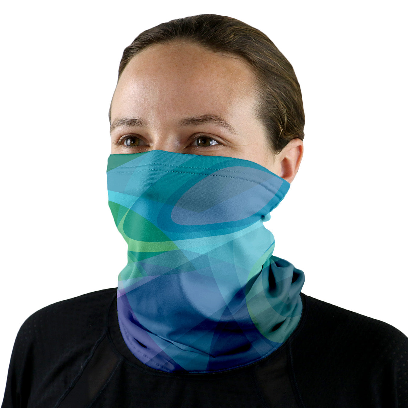 Fractal Flow Neck Gaiter - Female Face - Knotty Tie Co.