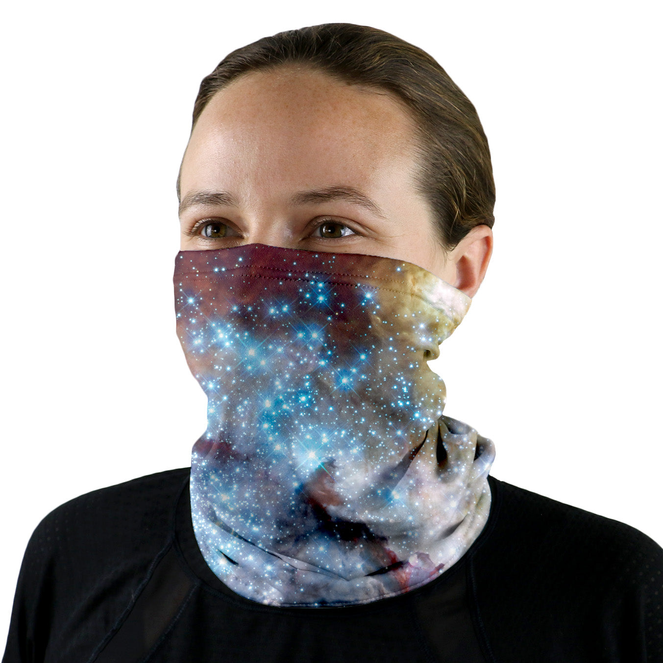Stars Collide Neck Gaiter - Female Face - Knotty Tie Co.