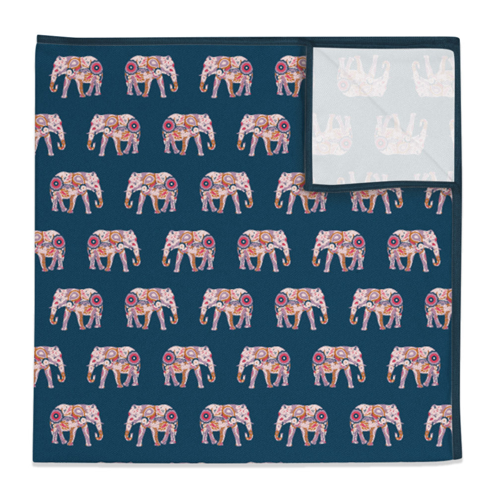 Floral Elephants Pocket Square -  -  - Knotty Tie Co.