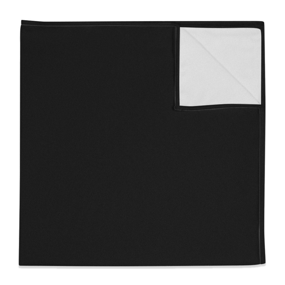 Solid KT Black Pocket Square - 12" Square -  - Knotty Tie Co.
