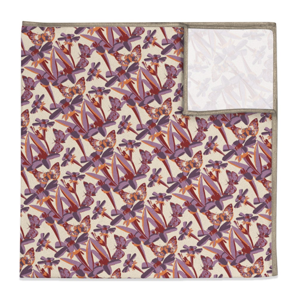 Butterfly Floral Pocket Square - 12" Square -  - Knotty Tie Co.
