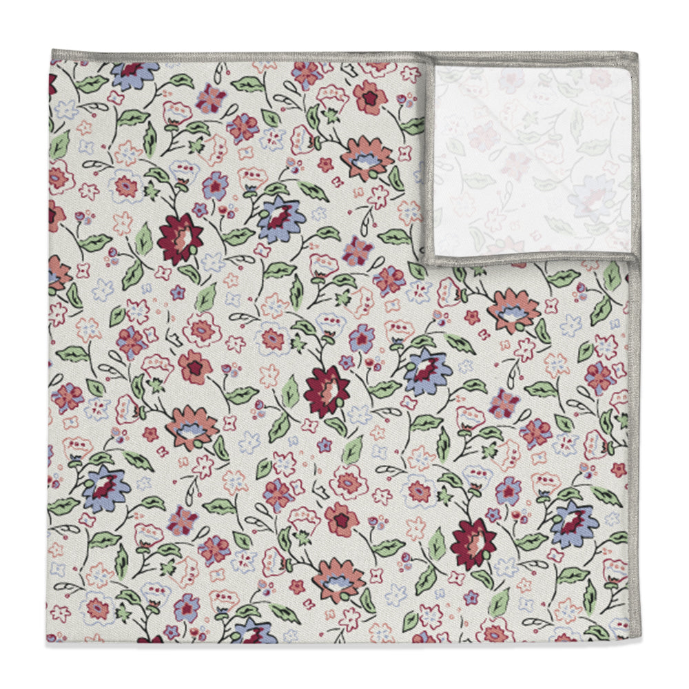 Cecile Floral Pocket Square - 12" Square -  - Knotty Tie Co.