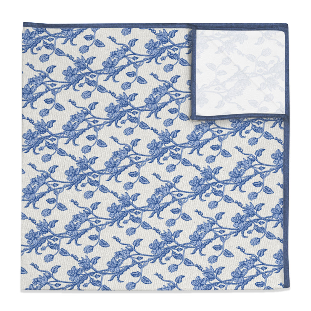 Floral Toile Pocket Square - 12" Square -  - Knotty Tie Co.