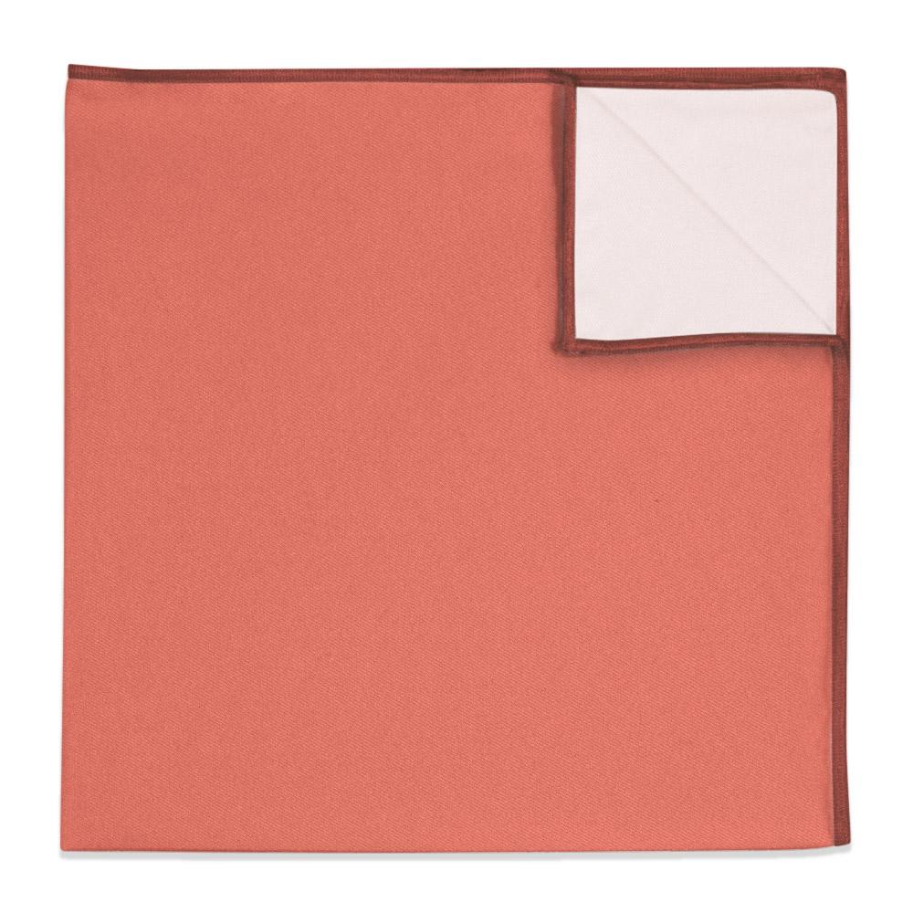 Solid KT Coral Pocket Square - 12" Square -  - Knotty Tie Co.