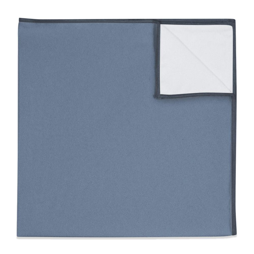 Solid KT Steel Blue Pocket Square - 12" Square -  - Knotty Tie Co.
