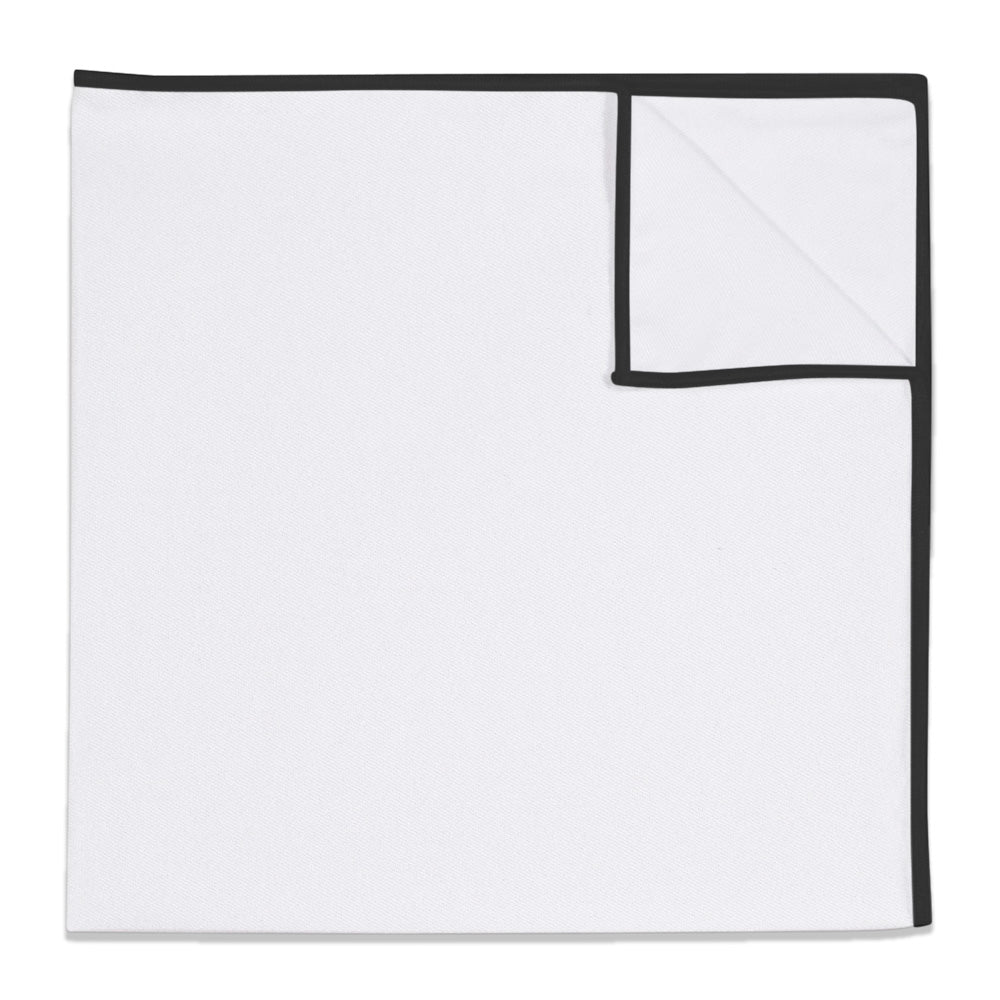 Upcycled White Pocket Square with Accent Thread - KT Black -  - Knotty Tie Co.
