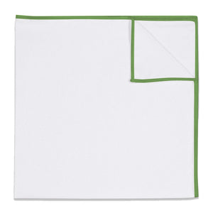Upcycled White Pocket Square with Accent Thread - KT Lime -  - Knotty Tie Co.