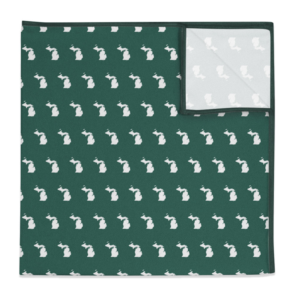 Michigan State Outline Pocket Square - 12" Square -  - Knotty Tie Co.
