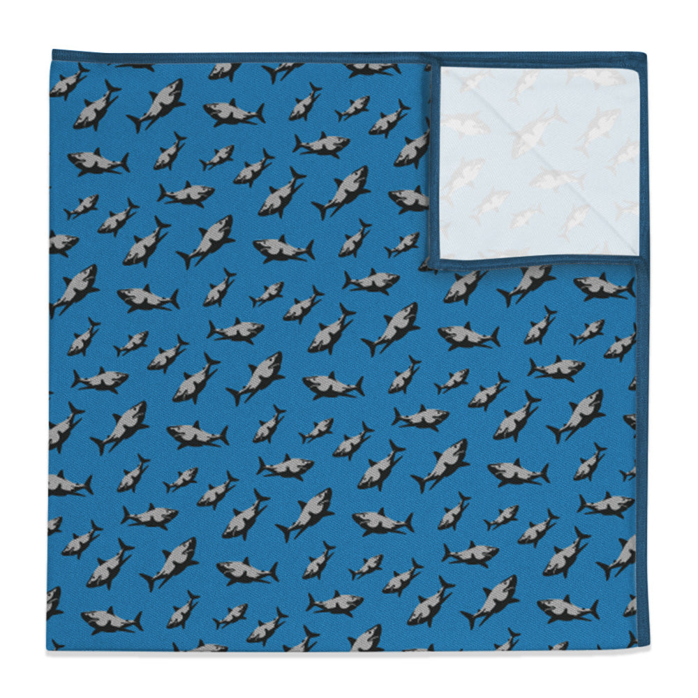 Sharks Pocket Square - 12" Square -  - Knotty Tie Co.