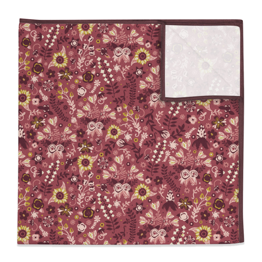 Spring Garden Floral Pocket Square - 12" Square -  - Knotty Tie Co.