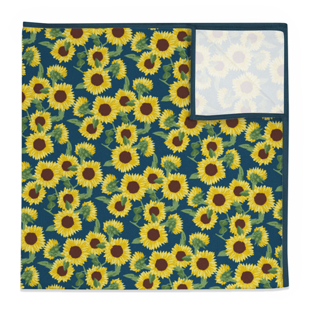 Sunflower Floral Pocket Square -  -  - Knotty Tie Co.
