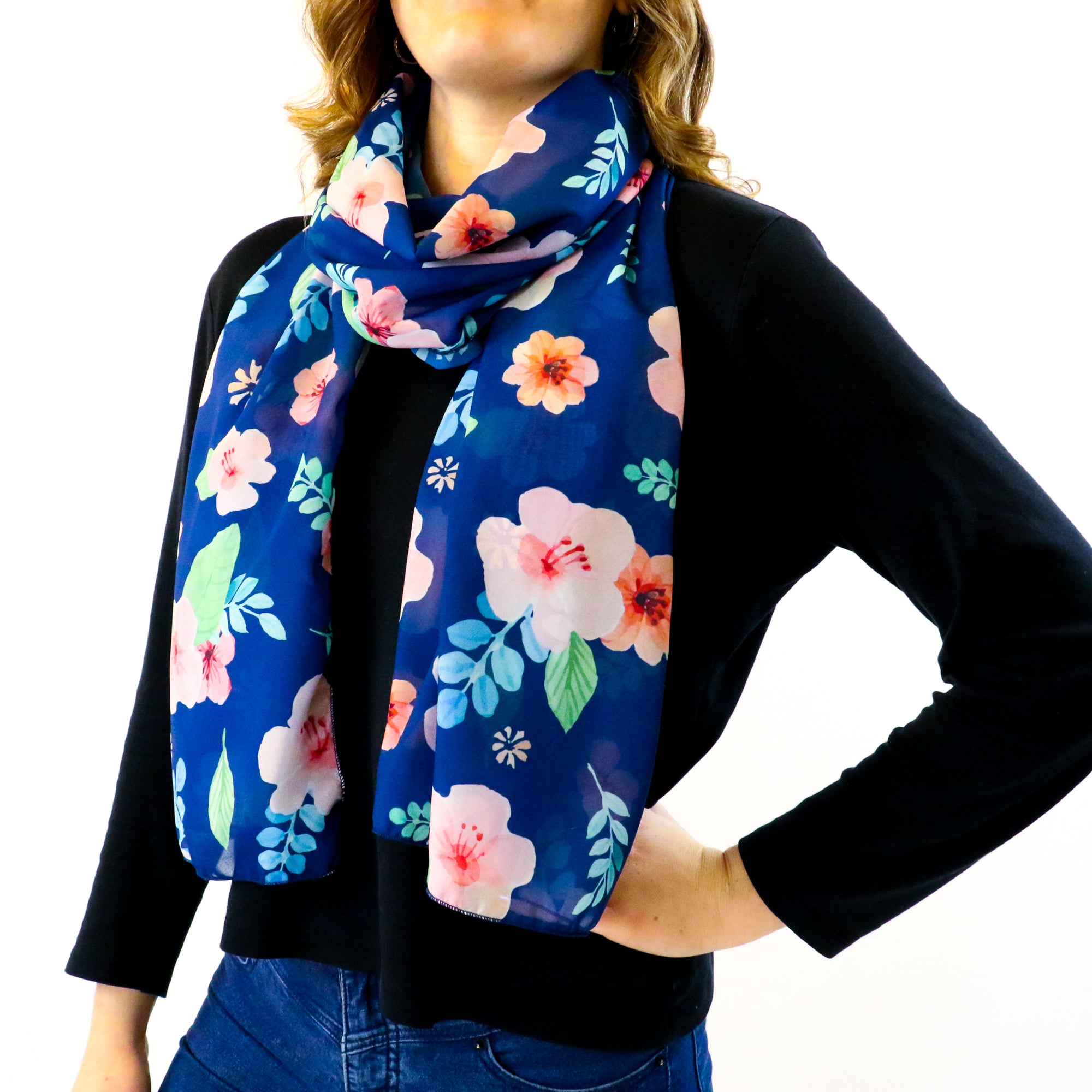 Sugar Floral Rectangle Scarf -  -  - Knotty Tie Co.
