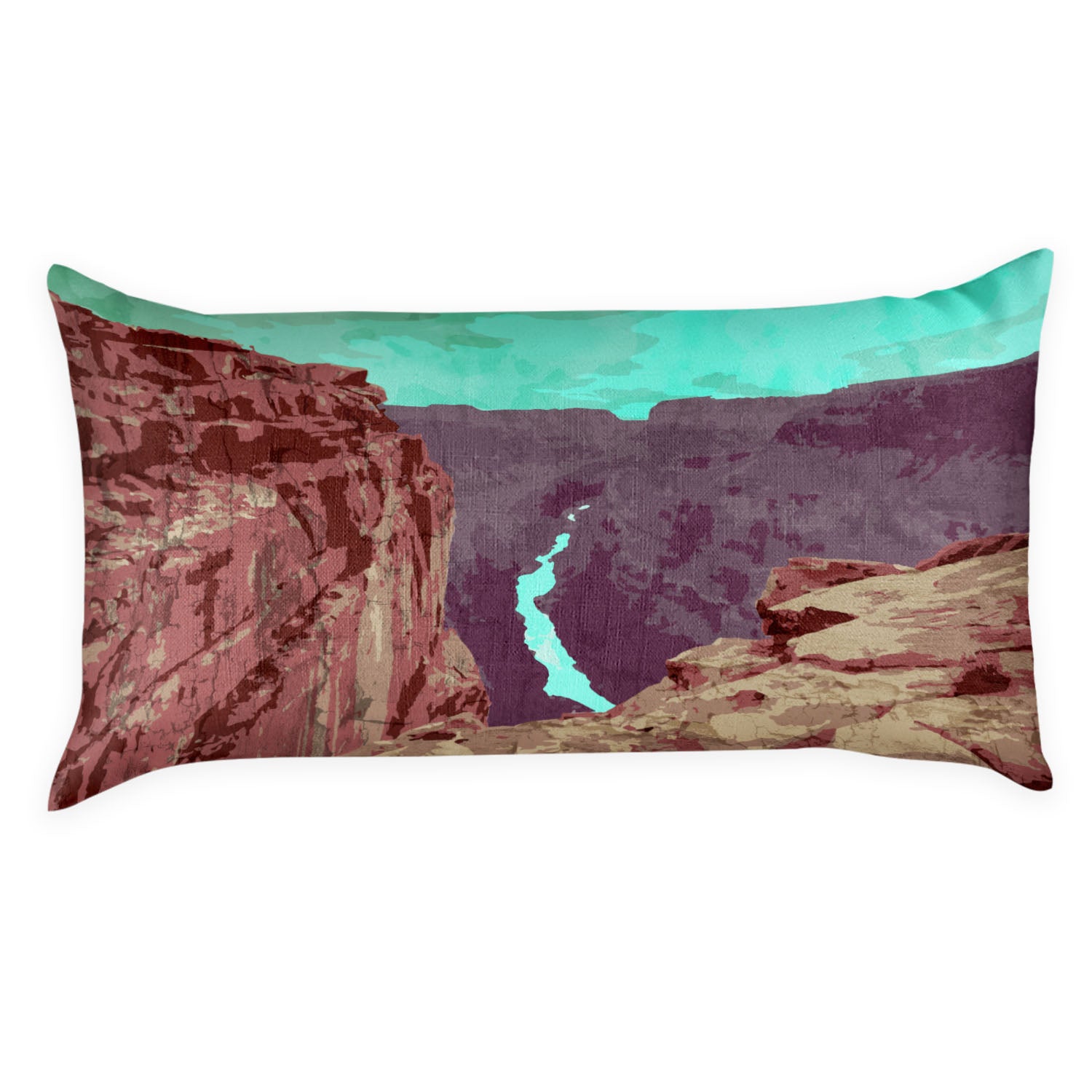 Grand Canyon National Park Abstract Lumbar Pillow - Linen -  - Knotty Tie Co.
