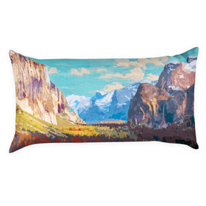 Yosemite National Park Abstract Lumbar Pillow - Linen -  - Knotty Tie Co.
