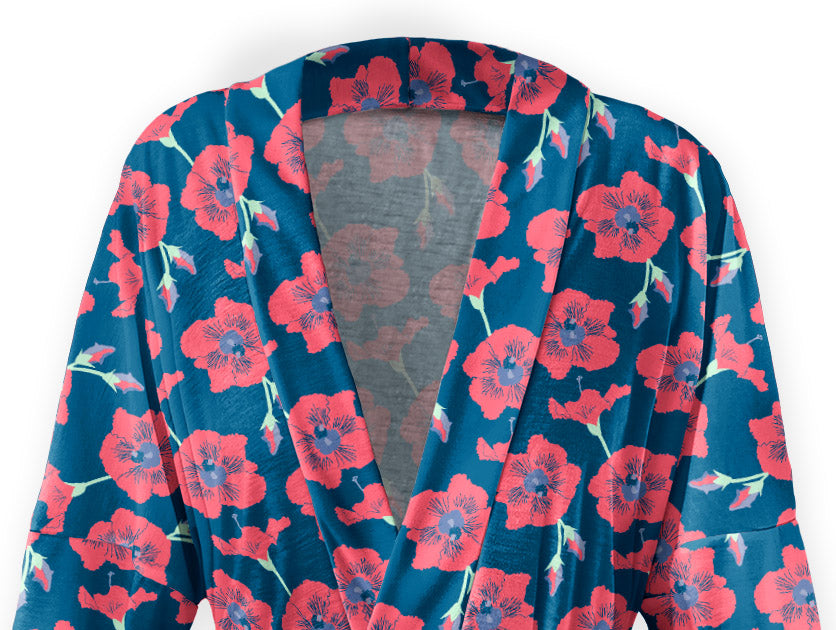 Happy Hibiscus Robe - Front - Knotty Tie Co.