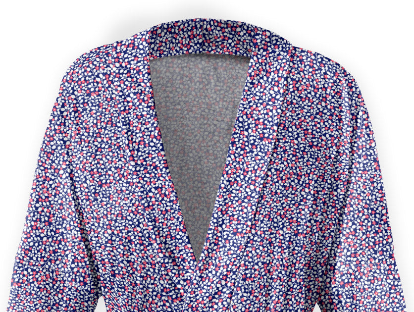 Micro Floral Robe - Front - Knotty Tie Co.