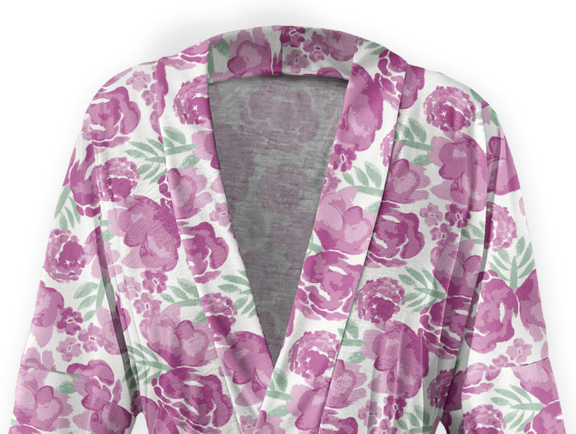 Watercolor Floral Robe - Front - Knotty Tie Co.