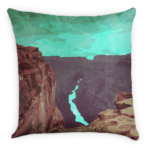 Grand Canyon National Park Abstract Square Pillow - Linen -  - Knotty Tie Co.