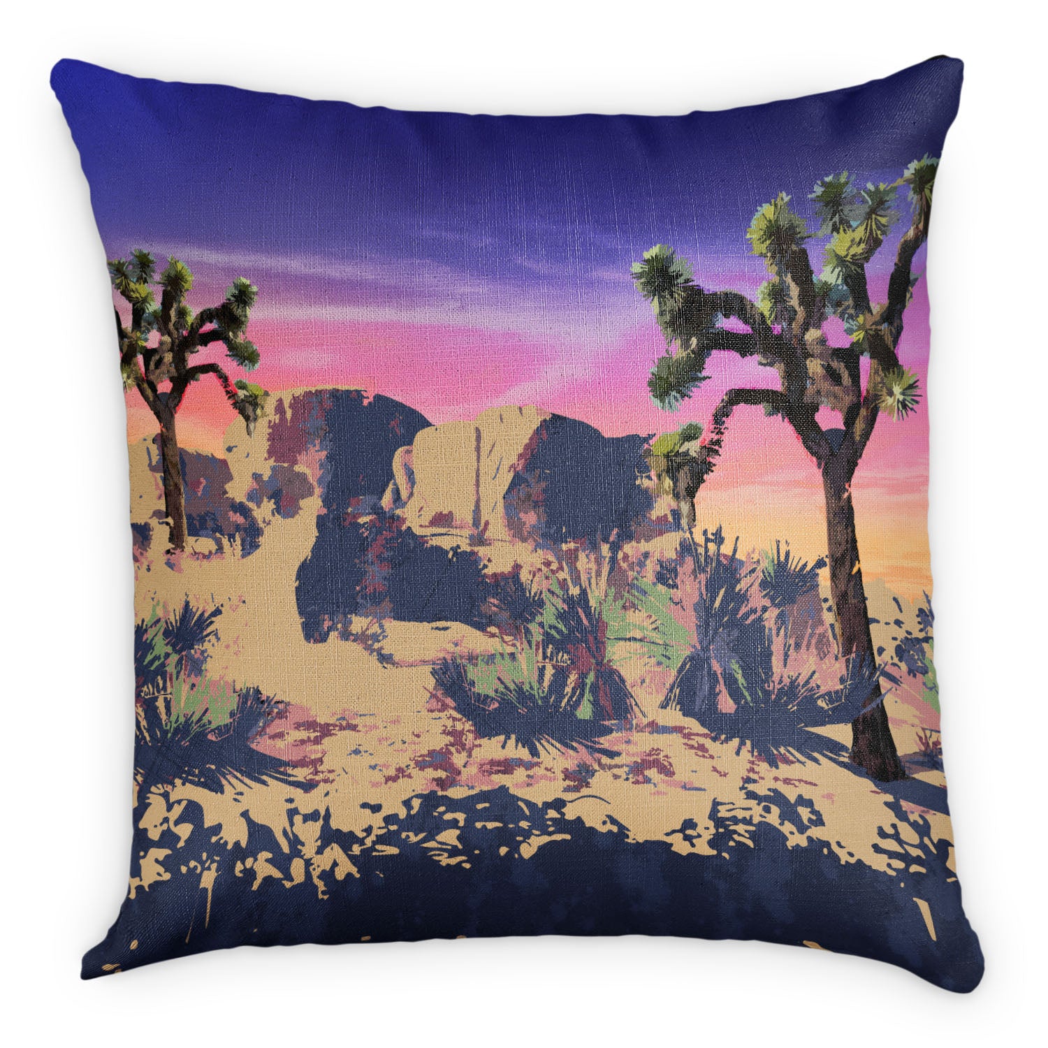 Joshua Tree National Park Abstract Square Pillow - Linen -  - Knotty Tie Co.