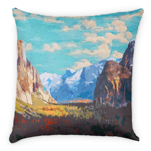 Yosemite National Park Abstract Square Pillow - Linen -  - Knotty Tie Co.