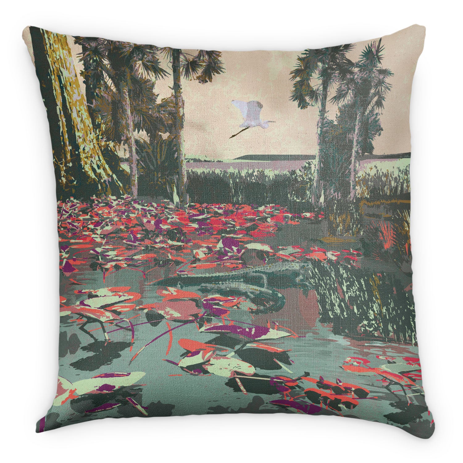 Everglades National Park Abstract Square Pillow -  -  - Knotty Tie Co.
