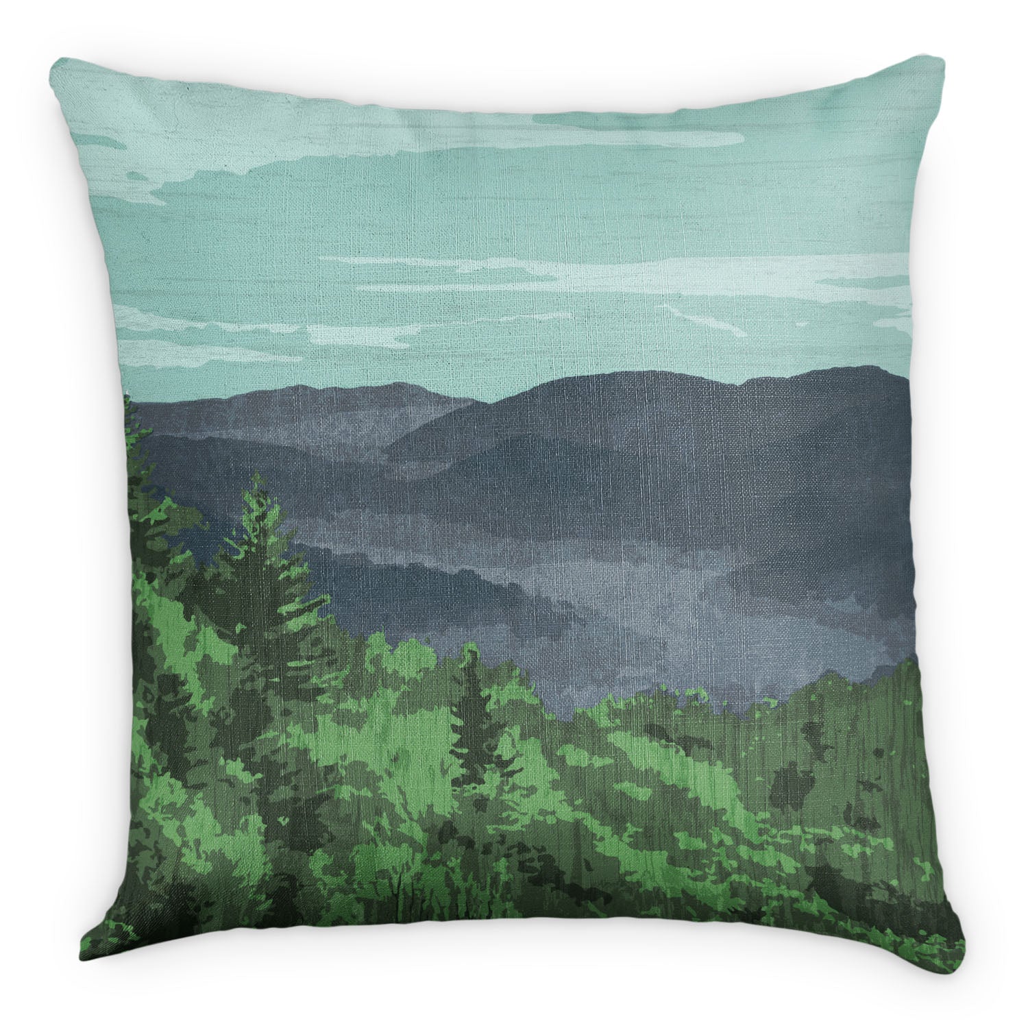 Great Smoky Mountains National Park Abstract Square Pillow -  -  - Knotty Tie Co.