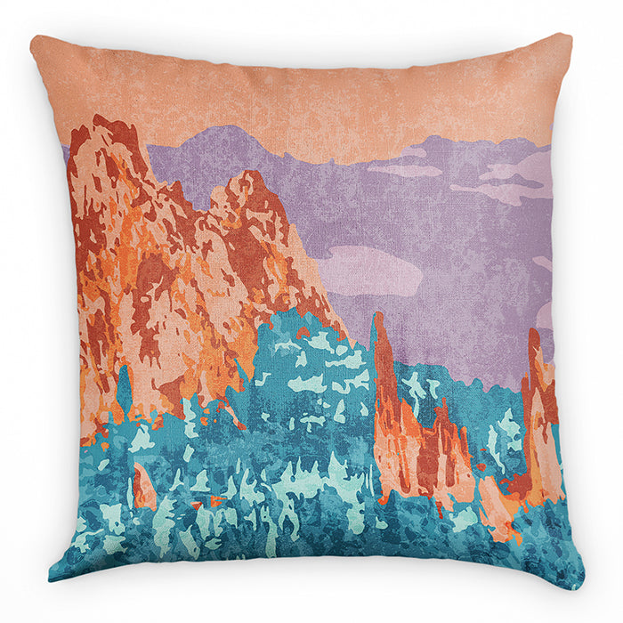 Garden of the Gods Abstract Square Pillow -  -  - Knotty Tie Co.