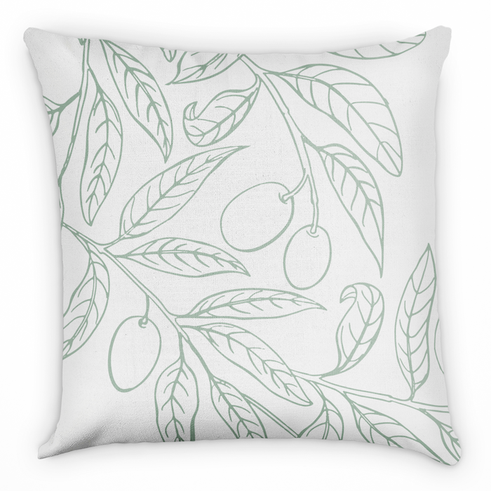 Olive Branch Square Pillow -  -  - Knotty Tie Co.