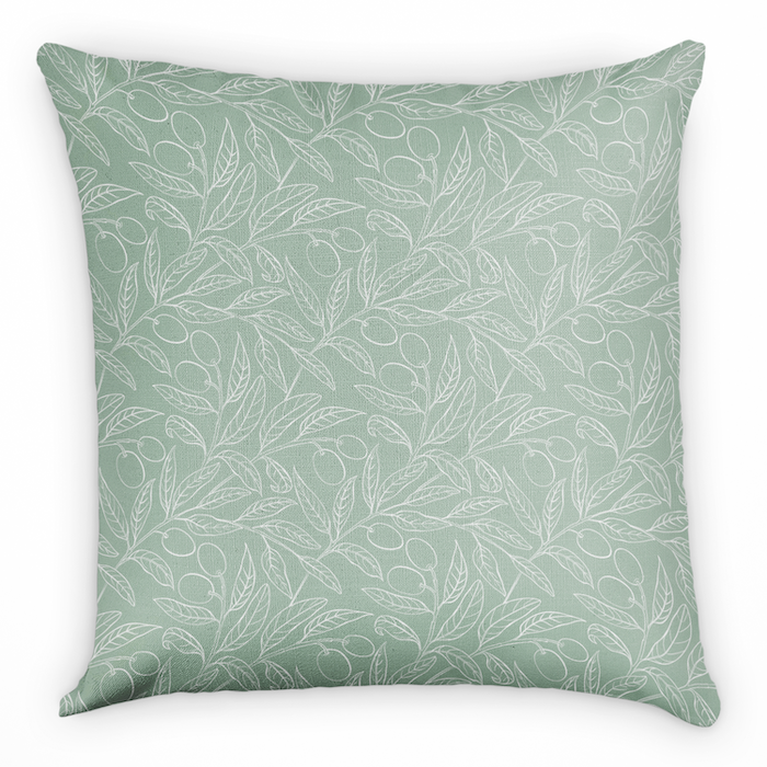 Olive Branch Square Pillow -  -  - Knotty Tie Co.