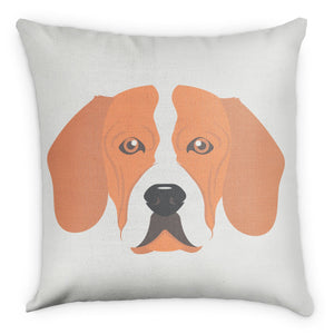 Beagle Square Pillow - Linen -  - Knotty Tie Co.