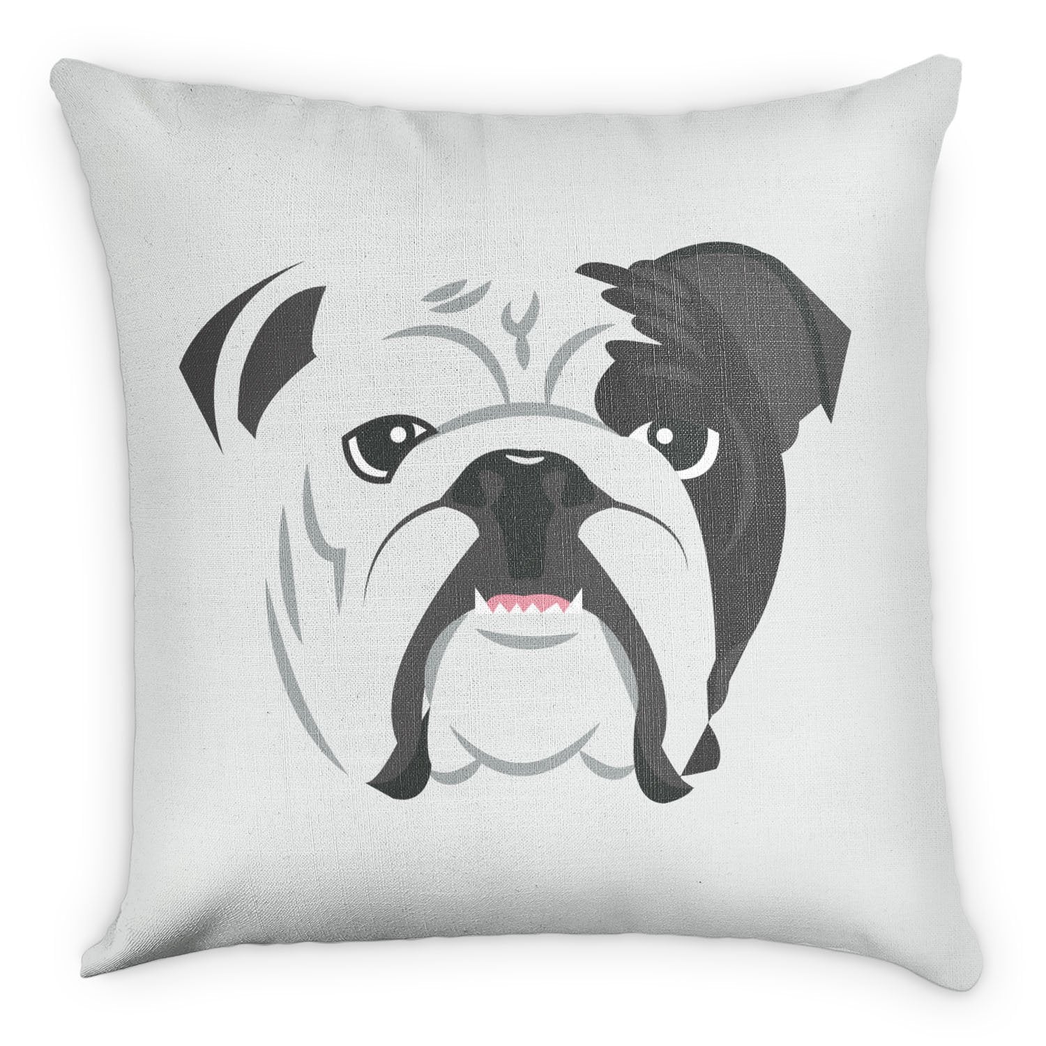 English Bulldog Square Pillow - Linen -  - Knotty Tie Co.