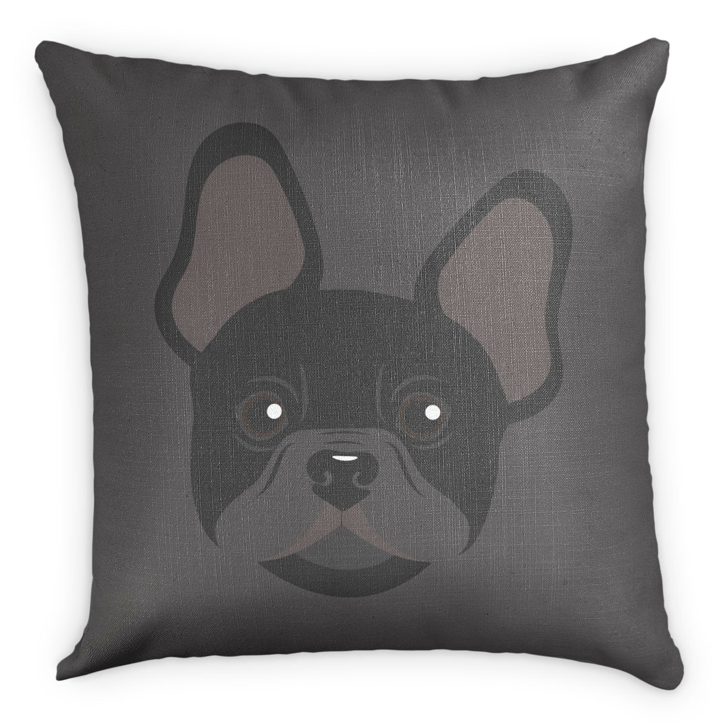 French Bulldog Square Pillow - Linen -  - Knotty Tie Co.