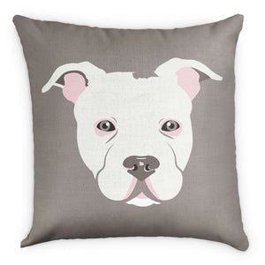 Pitbull Square Pillow - Linen -  - Knotty Tie Co.