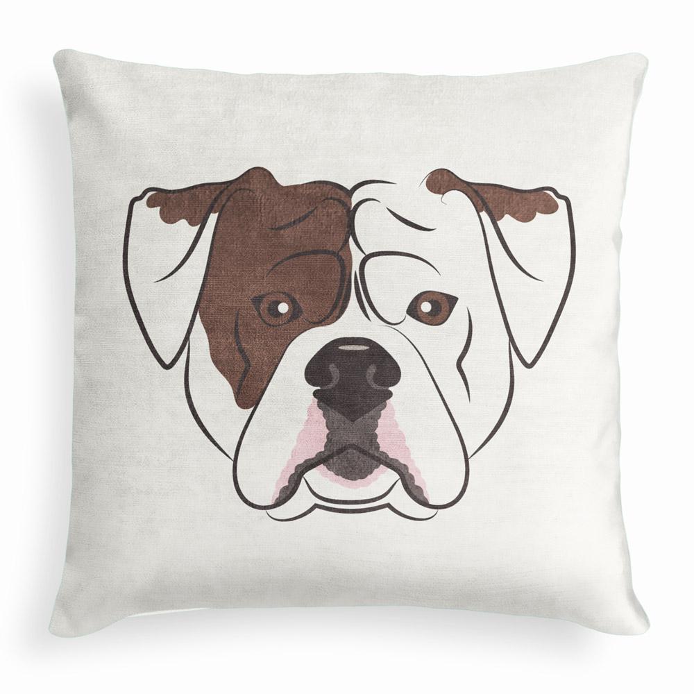 American Bulldog Square Pillow - Velvet -  - Knotty Tie Co.