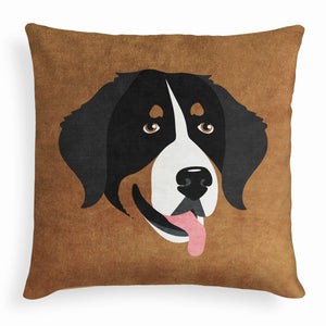 Bernese Mountain Dog Square Pillow - Velvet -  - Knotty Tie Co.
