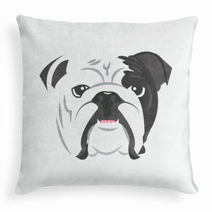 English Bulldog Square Pillow - Velvet -  - Knotty Tie Co.