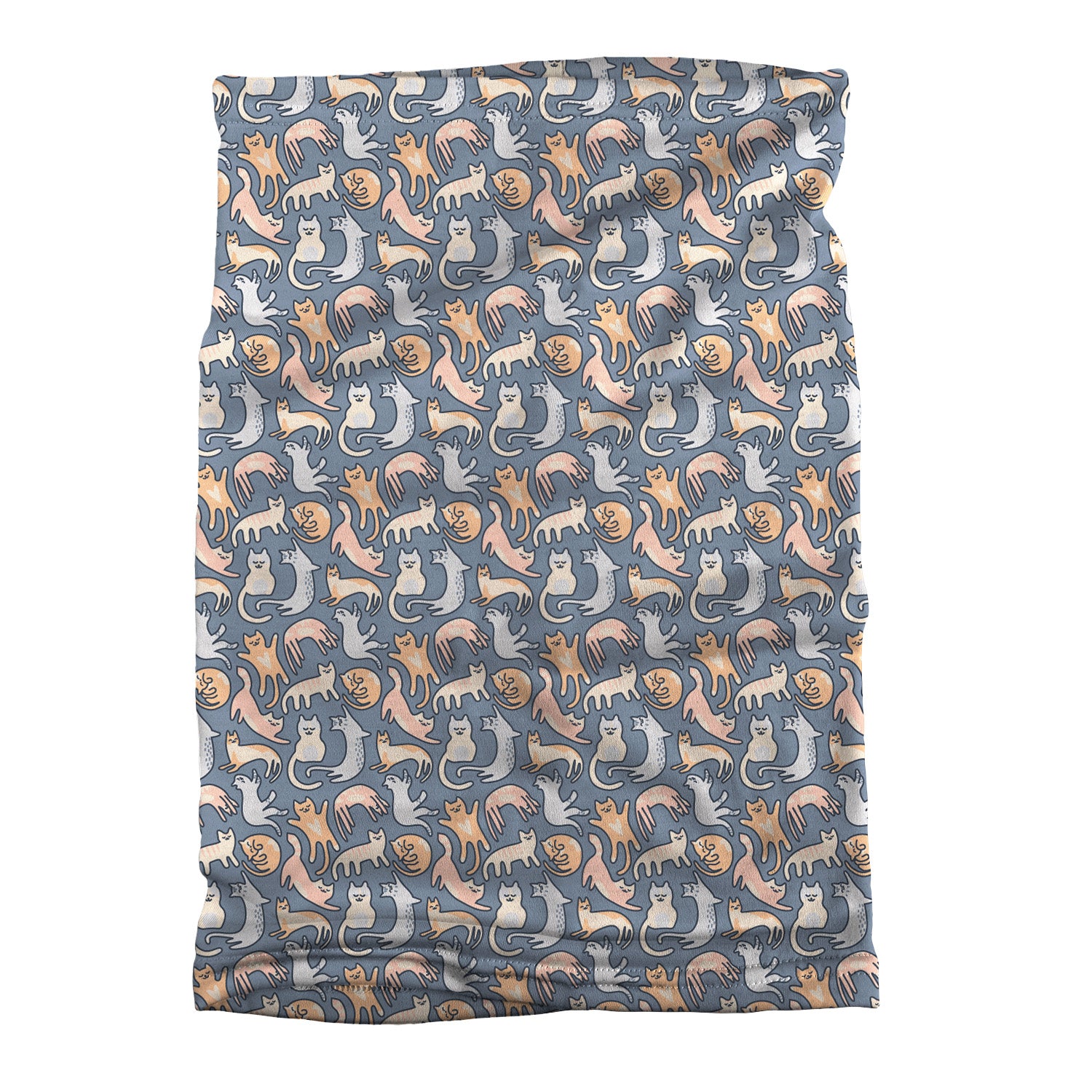 Cool Cats & Kittens Neck Gaiter - Flat Table Lay - Knotty Tie Co.