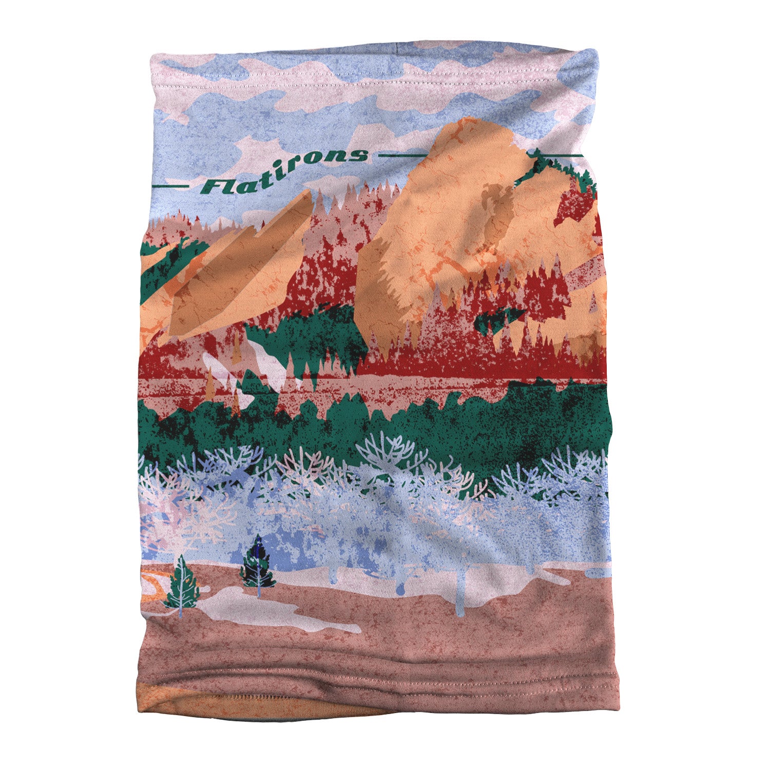 Flatirons Abstract Neck Gaiter - Flat Table Lay - Knotty Tie Co.