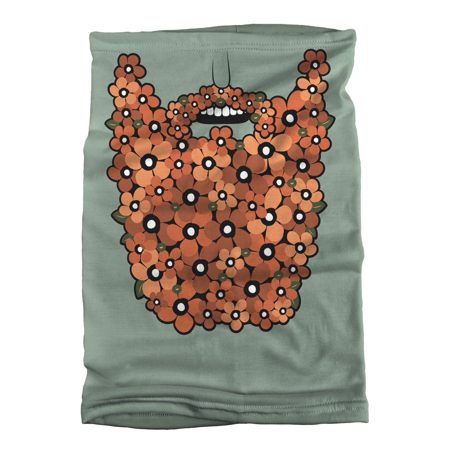 Floral Beard Neck Gaiter - Flat Table Lay - Knotty Tie Co.