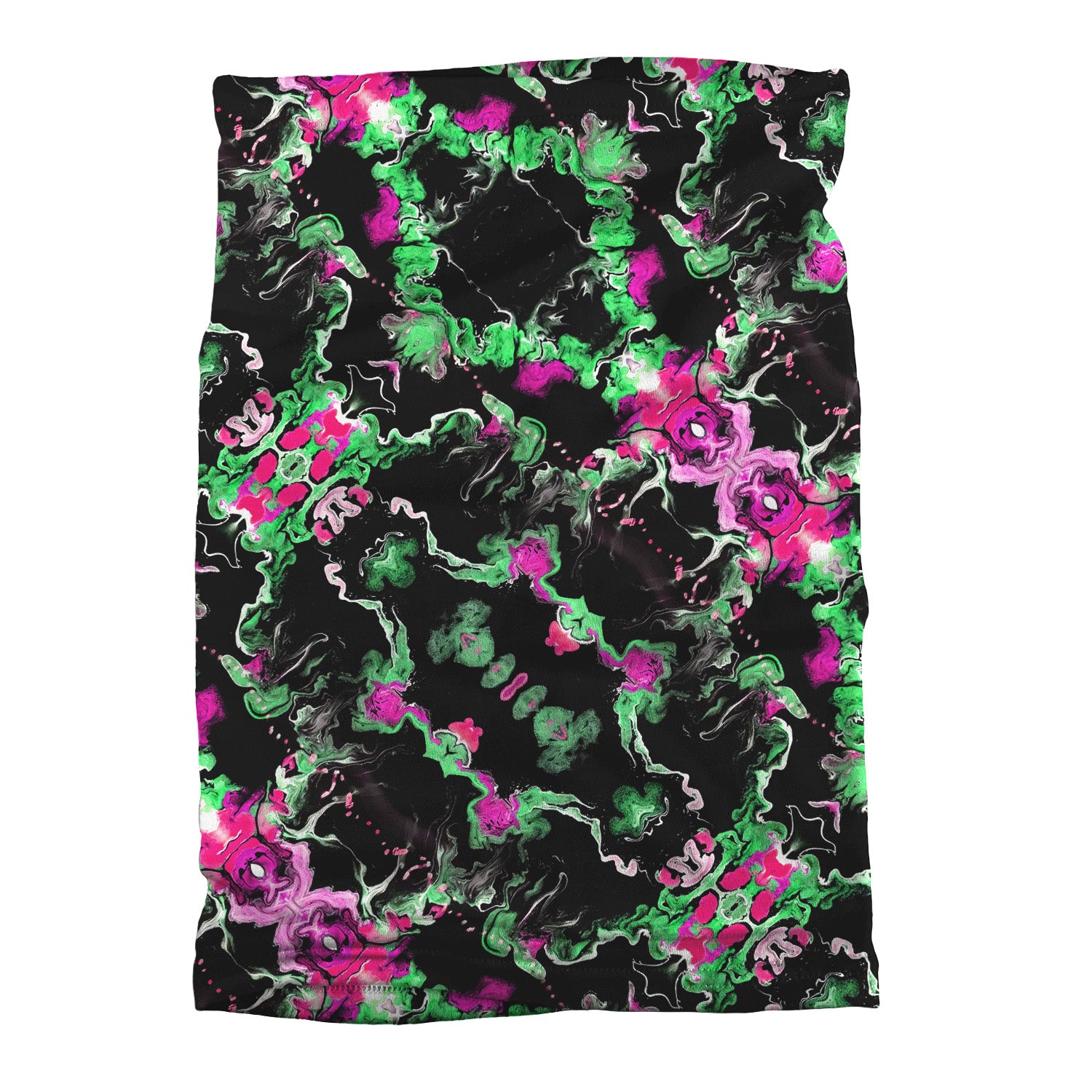 Green Flow Neck Gaiter - Flat Table Lay - Knotty Tie Co.